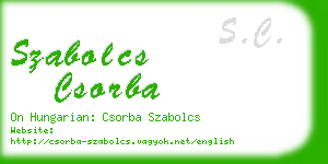 szabolcs csorba business card